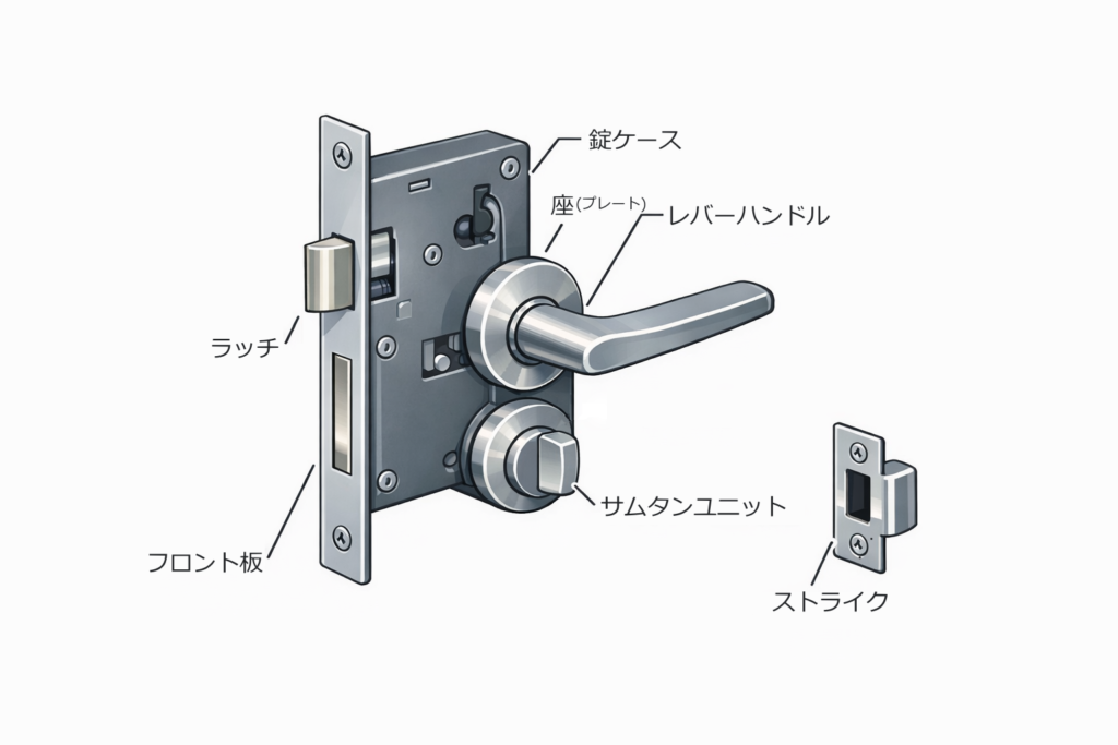 レバーハンドル　図解